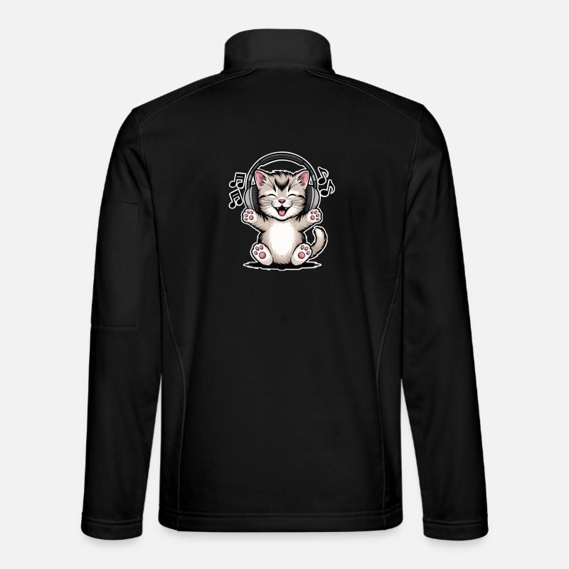 Katze Musik  - Unisex Softshelljacke - Schwarz