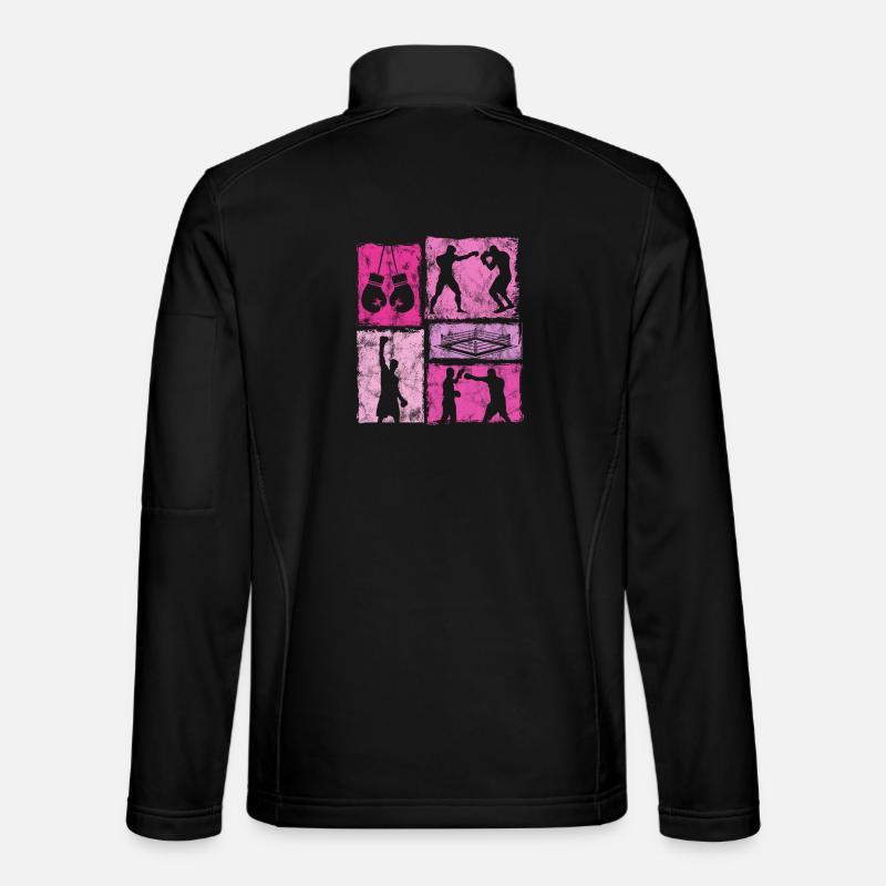 Graphique de boxe vintage pour boxeurs Veste en tissu softshell Unisexe