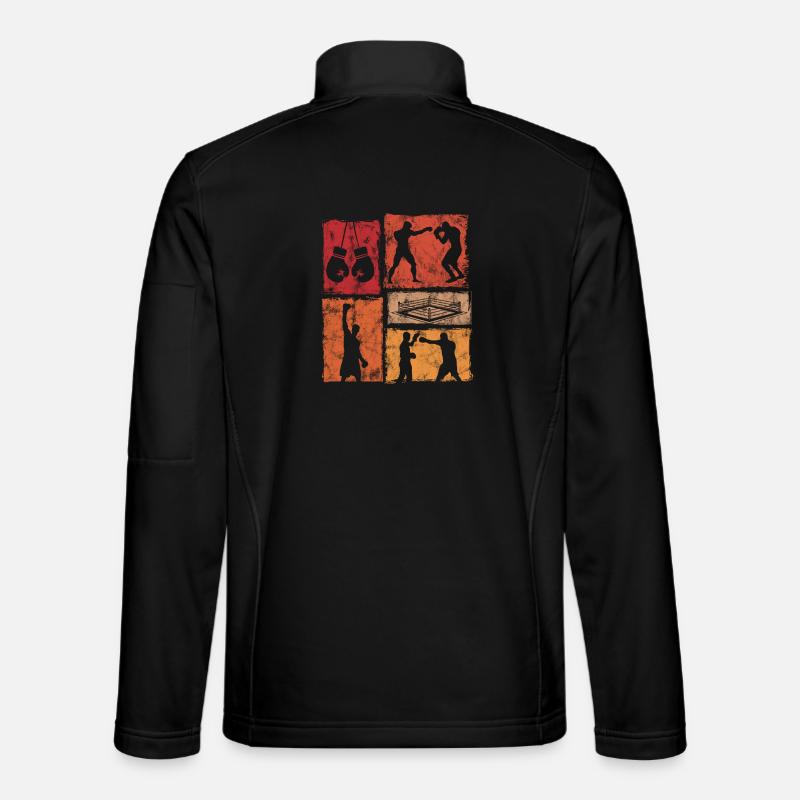 Graphismes de boxe pour boxeurs et entraîneurs Veste en tissu softshell Unisexe