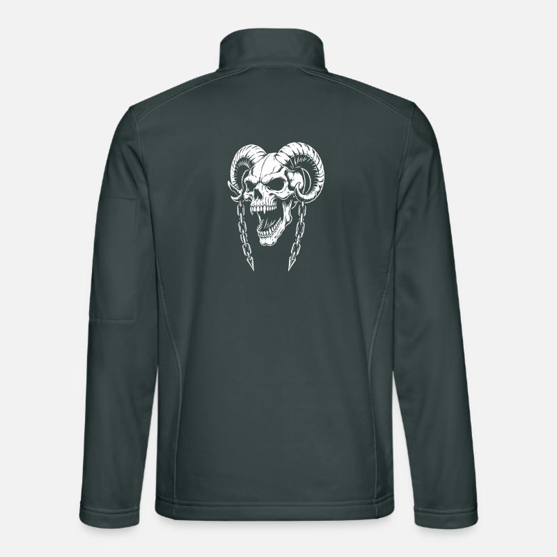 Crâne aux cornes Crâne de bélier Veste en tissu softshell Unisexe