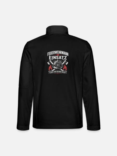 Feuerwehrmann im Einsatz Shirt - Unisex Softshelljacke - Schwarz - Hinten