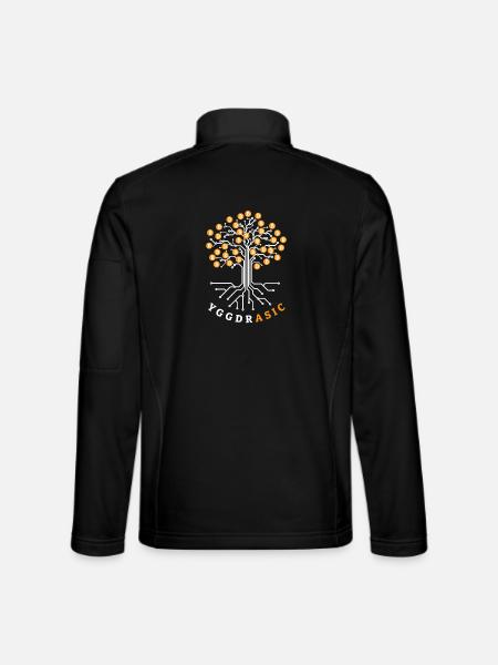 YggdrASIC | Yggdrasil Bitcoin Pun - Unisex Softshell Jacket - black - Back