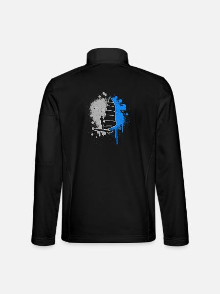 Windsurfen Windsurfer Farbklecks Jungen Windsurf - Unisex Softshelljacke - Schwarz
