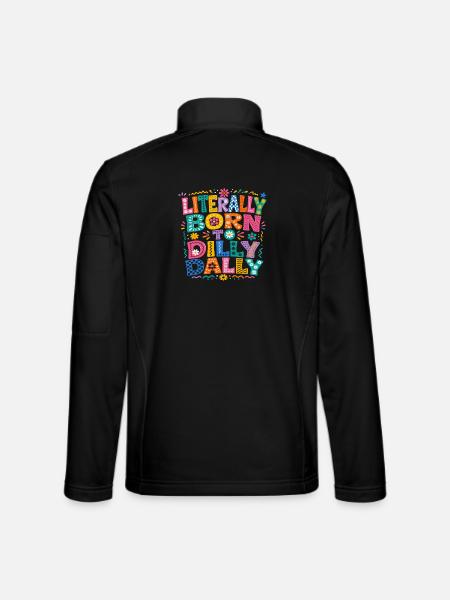 Born To Dilly Dally Humour Flemme Rétro - Veste en tissu softshell Unisexe - noir - Dos