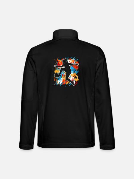 Women's Football - Unisex Softshell Jacket - black - Back