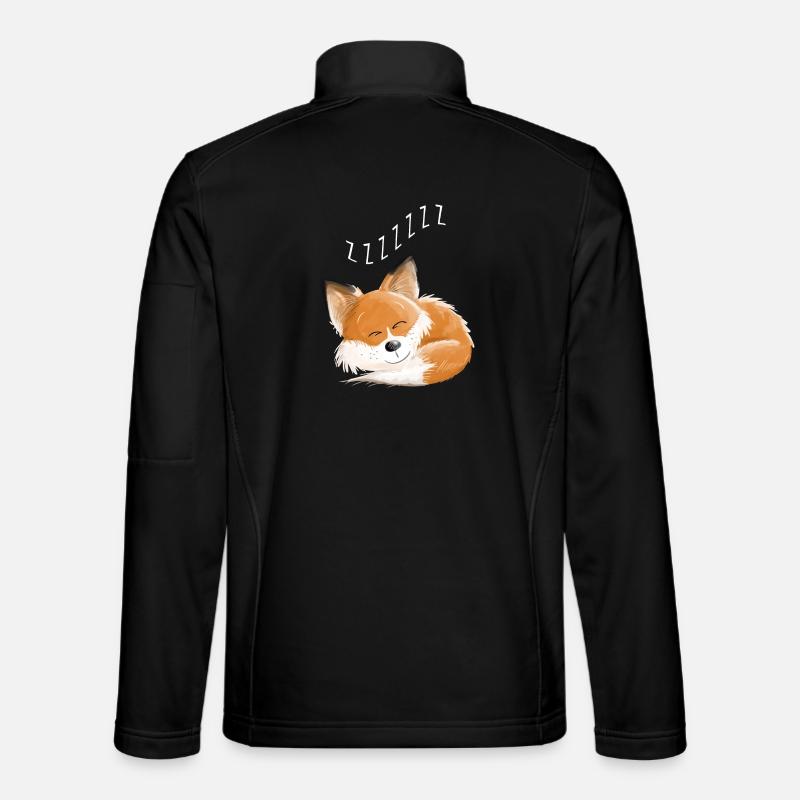 Fox sleeping - dream - dreams - foxes - Unisex Softshell Jacket - black