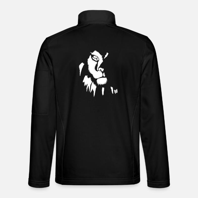 White lion in shadow - Unisex Softshell Jacket - black