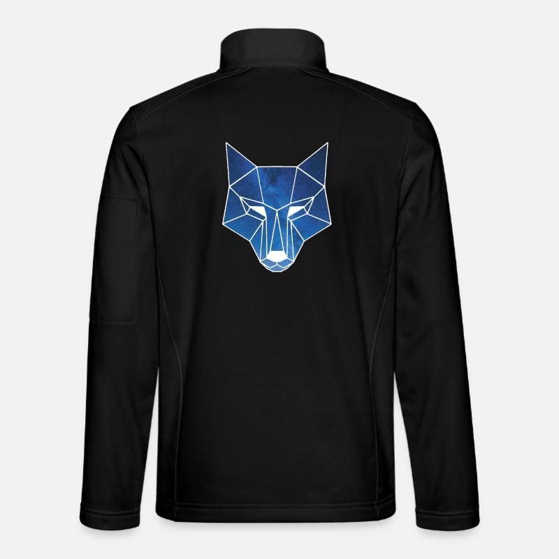 White wolf and starry sky Unisex Softshell Jacket