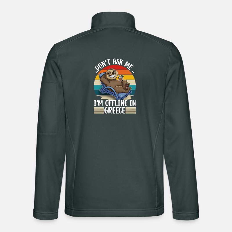 Greece Holiday Trip Sloth Unisex Softshell Jacket