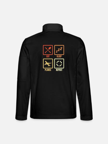 Food, sleeping, repeating planes - Unisex Softshell Jacket - black