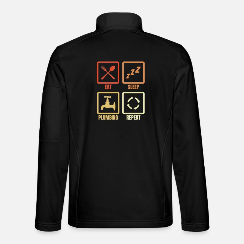 Manger, dormir, plomber, répéter - Veste en tissu softshell Unisexe - noir