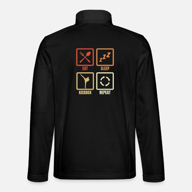 Eating Sleeping Kickboxing Repeat - Unisex Softshell Jacket - black