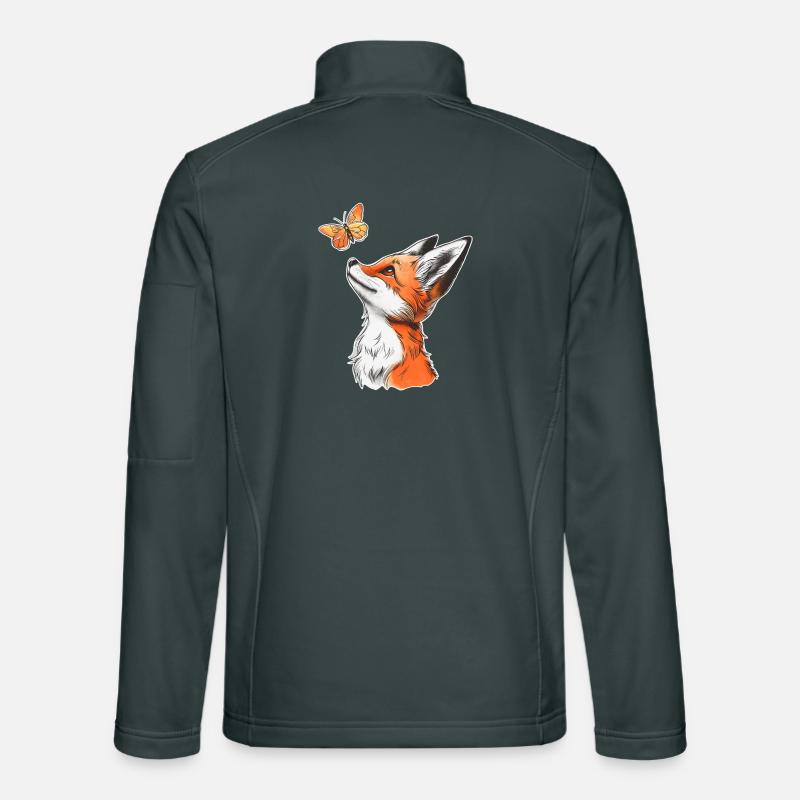Fuchs mit Schmetterling Unisex Softshelljacke