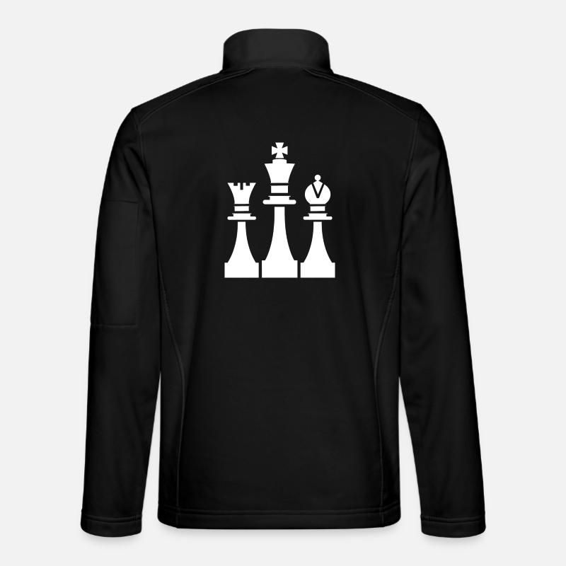 Chess Pieces Drawing - Unisex Softshell Jacket - black