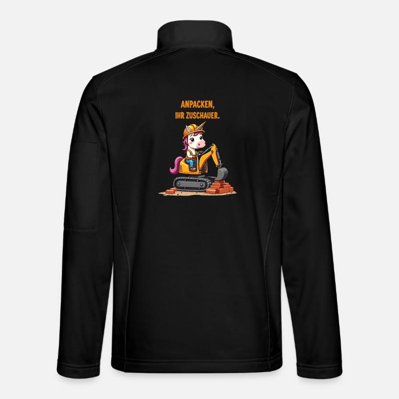 Einhorn Baggermeister - Unisex Softshelljacke - Schwarz