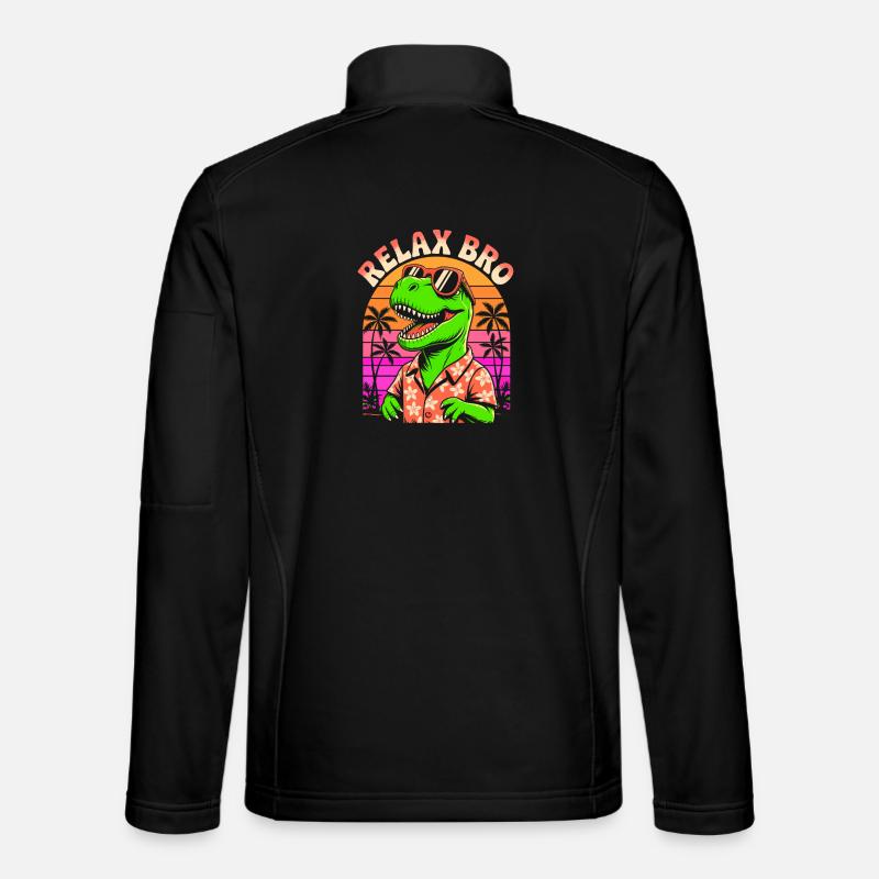 Relax Bro - Dinosaure T-Rex - Dicton détendu - Veste en tissu softshell Unisexe - noir
