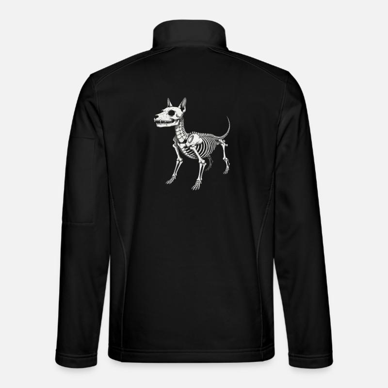 Impression de l’anatomie du chien squelettique Veste en tissu softshell Unisexe