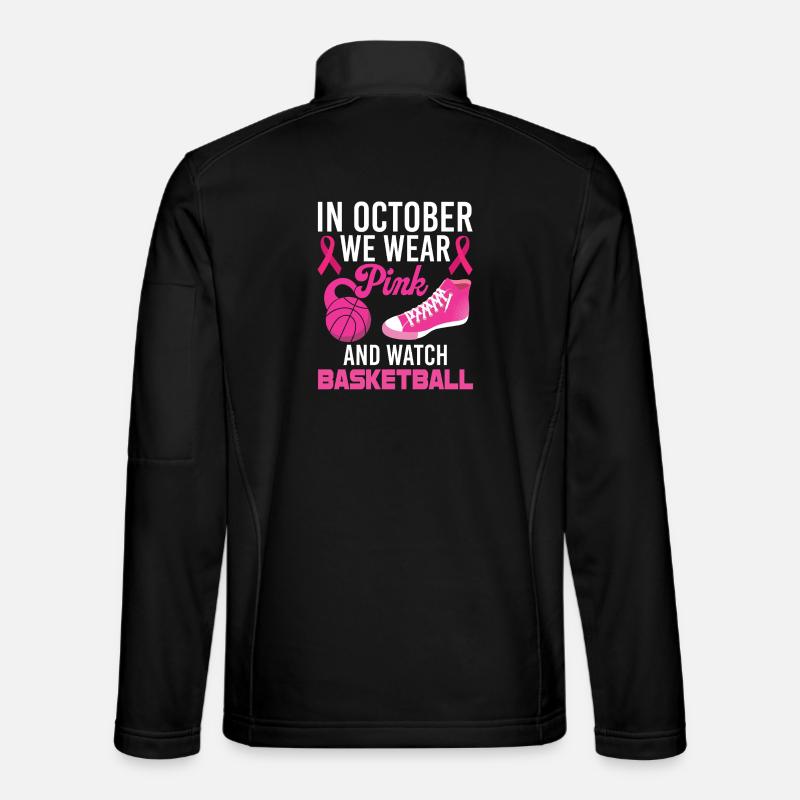 Pink October Pink Basketball - Unisex Softshell Jacket - black