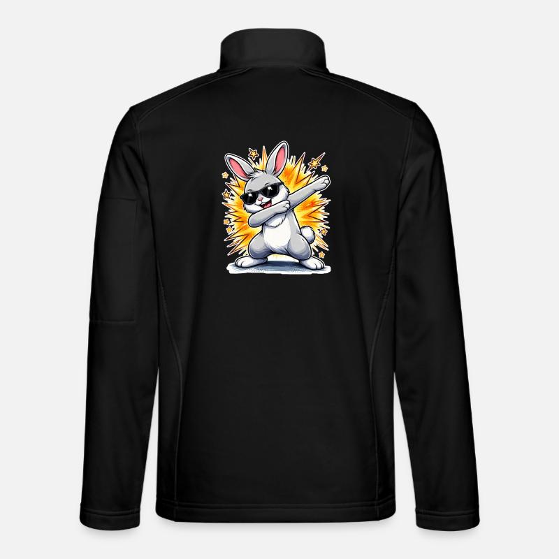 Dabbing Hase - Unisex Softshelljacke - Schwarz