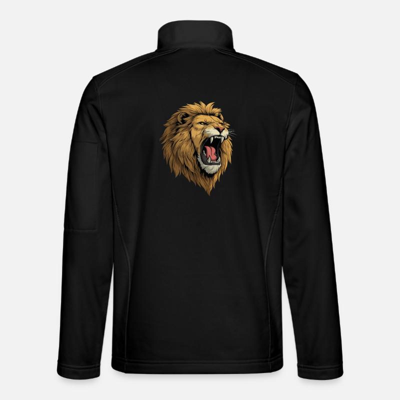 Rugissement de tête de lion - Veste en tissu softshell Unisexe - noir