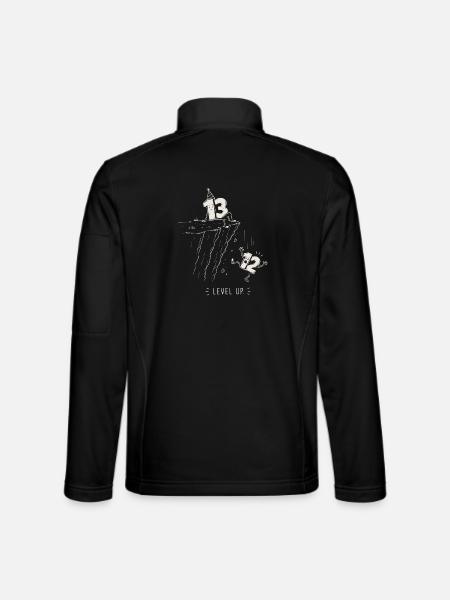 Level 13 Unlocked | 13 Year Anniversary Gift - Unisex Softshell Jacket - black - Back