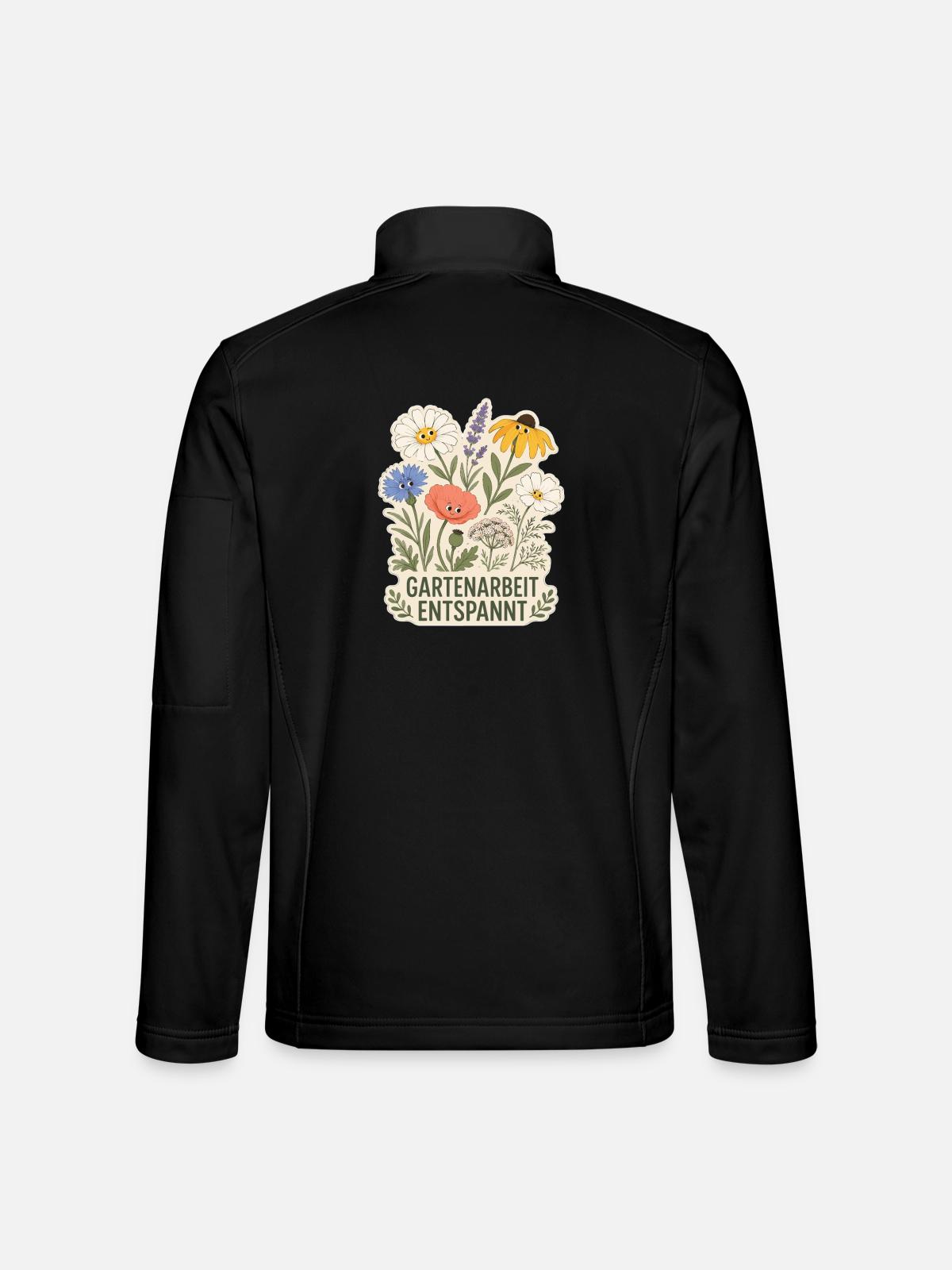 Gartenarbeit entspannt - Unisex Softshelljacke - Schwarz - Hinten