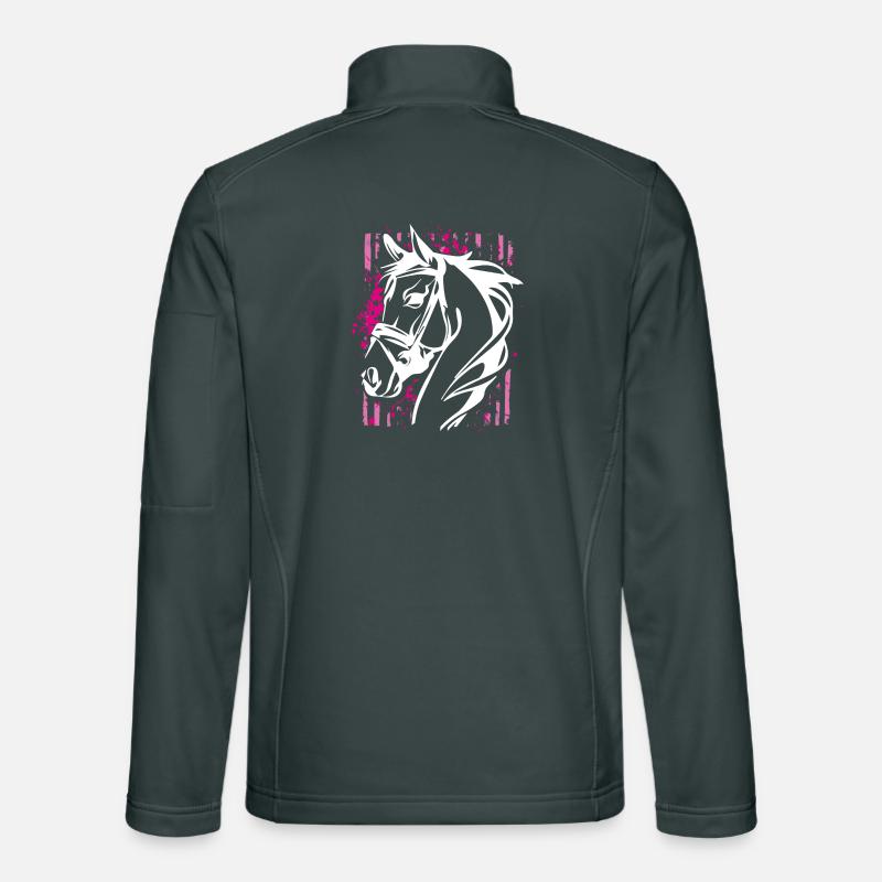 Cheval de style graffiti avec éclaboussure de couleur rose Veste en tissu softshell Unisexe