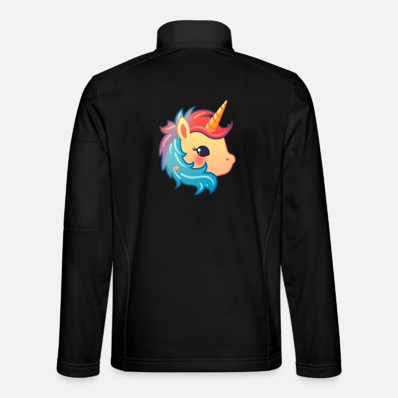 Licorne mignonne | Conception de licorne | Illustration Veste en tissu softshell Unisexe