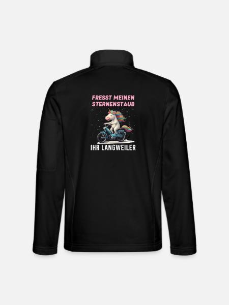 Einhorn Moped Tour - Unisex Softshelljacke - Schwarz - Hinten