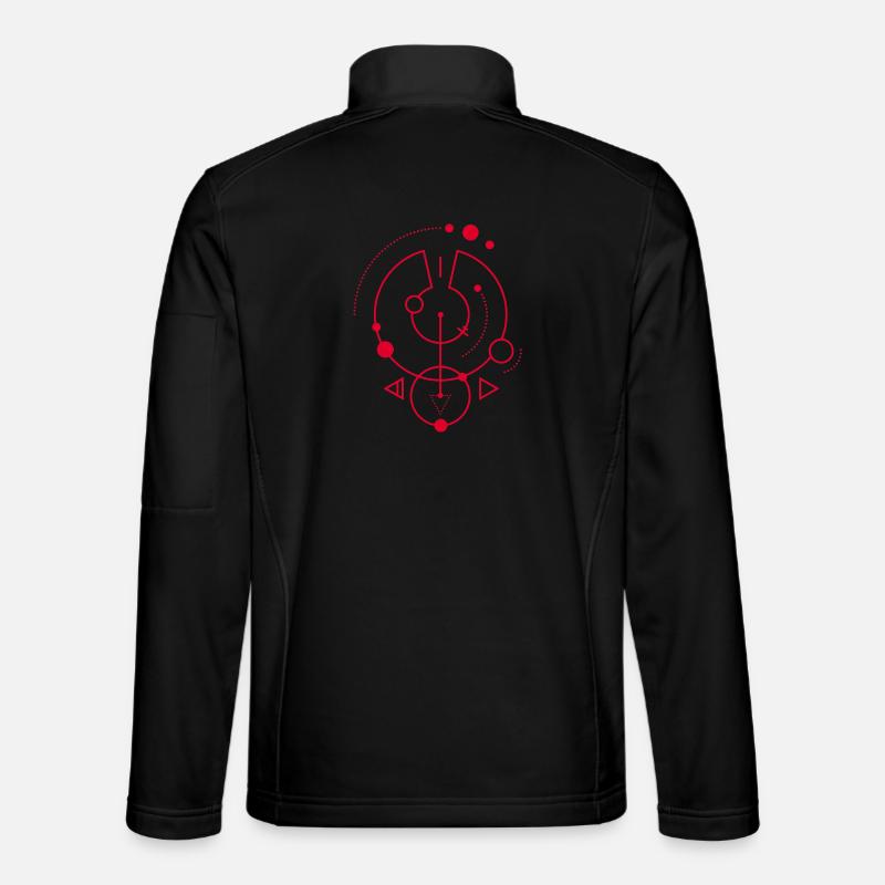 Red geometric symbol - Unisex Softshell Jacket - black