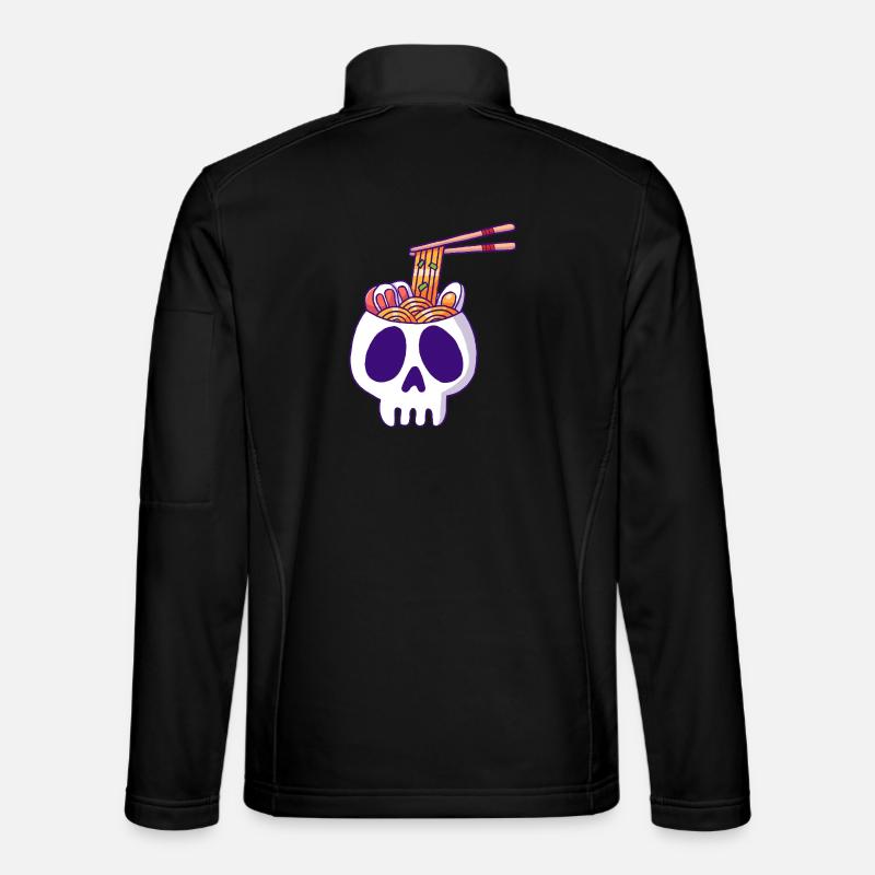 Skull and Ramen Noodles - Unisex Softshell Jacket - black