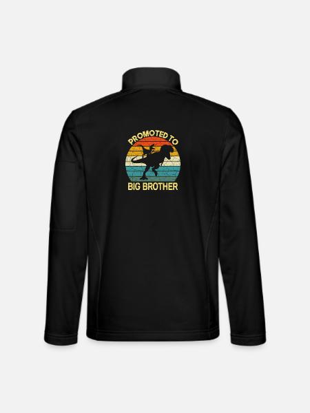 Befördert zum großen Bruder Dinosaurier - Unisex Softshelljacke - Schwarz