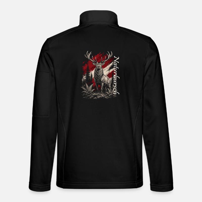 Deer in the Forest – Rustic Illustration Unisex Softshell Jacket