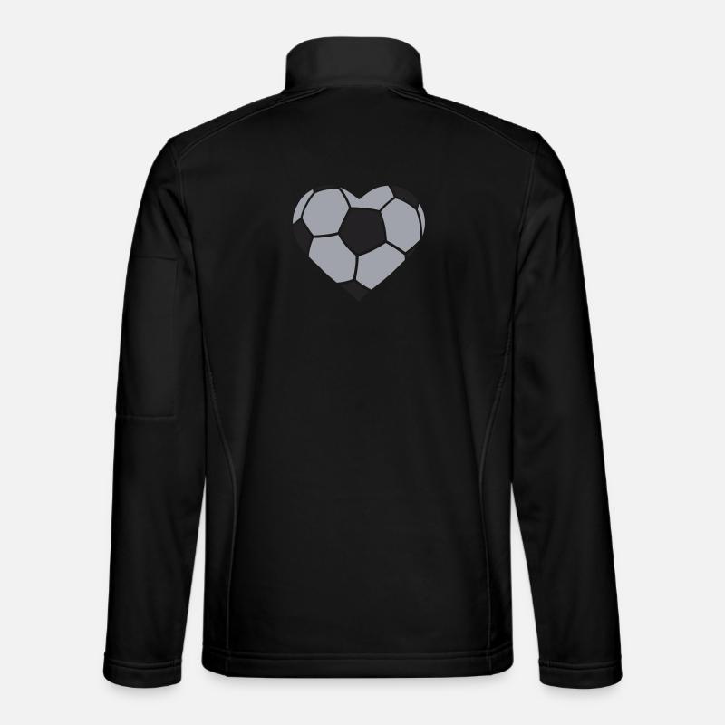 Fußballherz Paneldesign - Unisex Softshelljacke - Schwarz