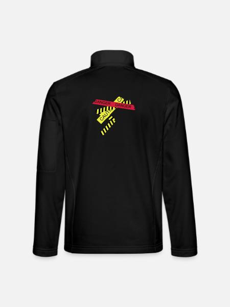 Attention, risque - Veste en tissu softshell Unisexe - noir - Dos