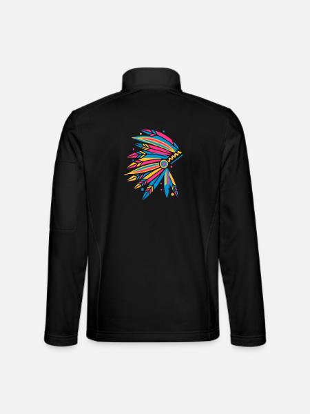 Coiffe amérindienne - Veste en tissu softshell Unisexe - noir