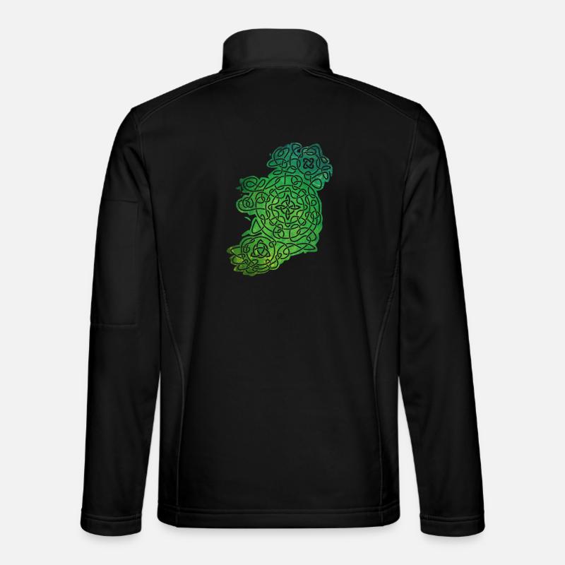 Celtic Map of Ireland - Unisex Softshell Jacket - black
