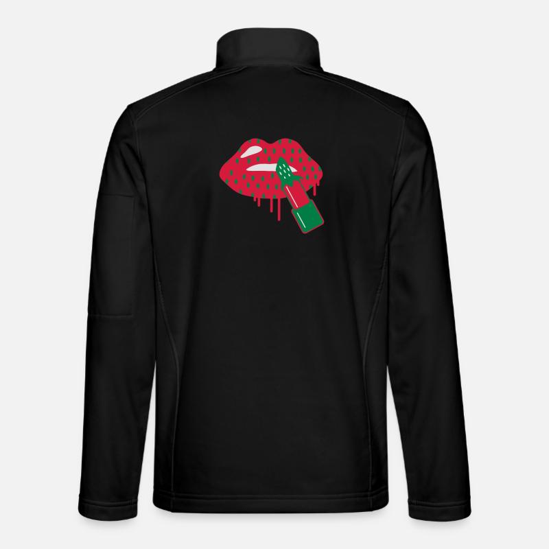 a strawberry lipstick - Unisex Softshell Jacket - black