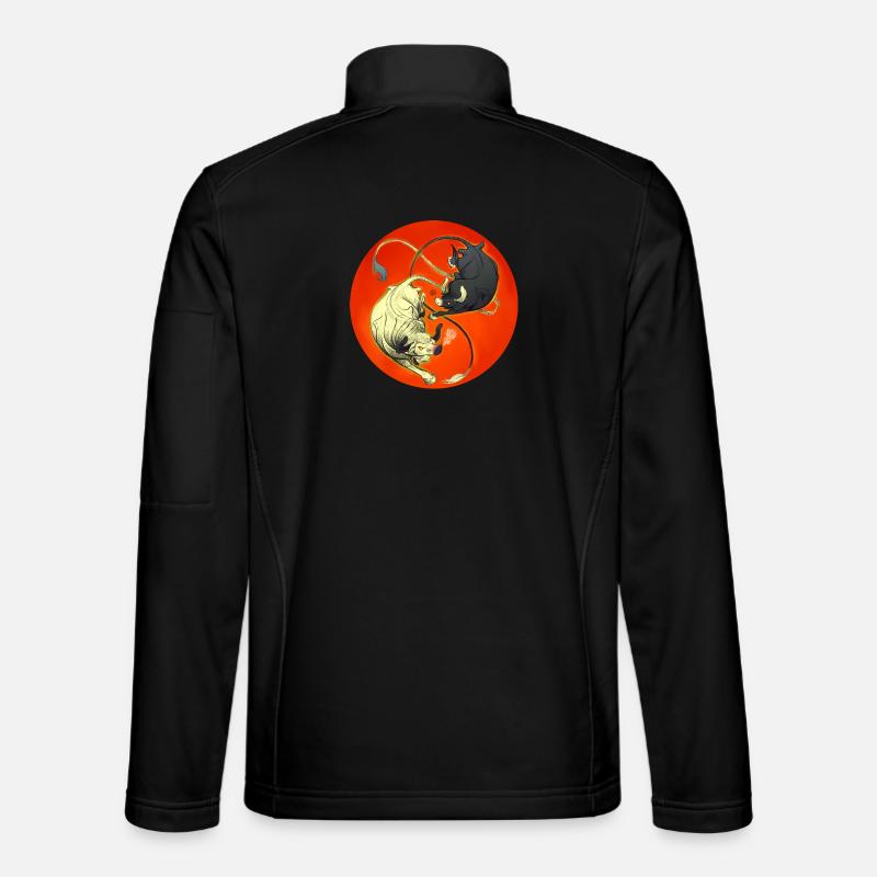 Stierduell im Feuerrad - Unisex Softshelljacke - Schwarz