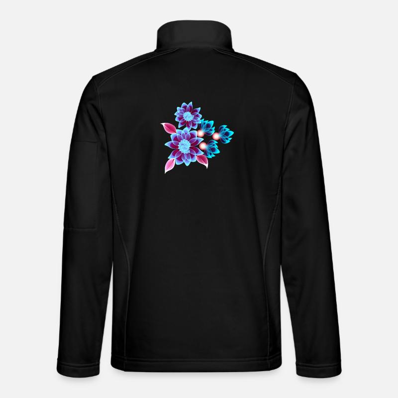 Hypnotic flowers - Fleurs néons - Veste en tissu softshell Unisexe - noir