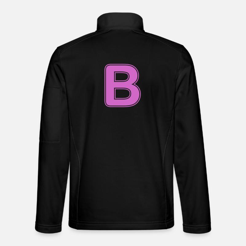B Letter Alphabet Name Spelling Gift - Unisex Softshell Jacket - black