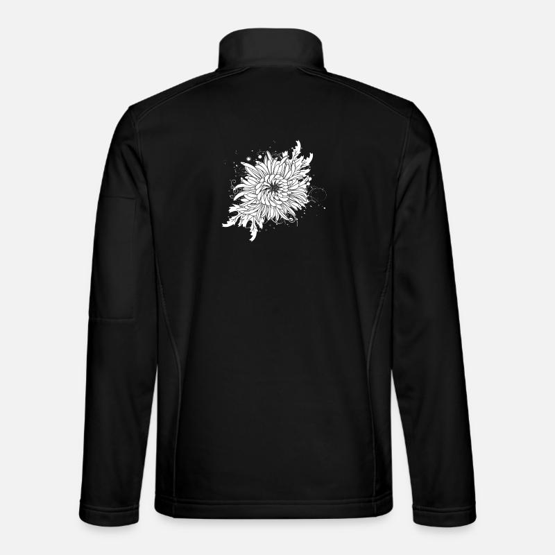 weiße Chrysantheme - Unisex Softshelljacke - Schwarz