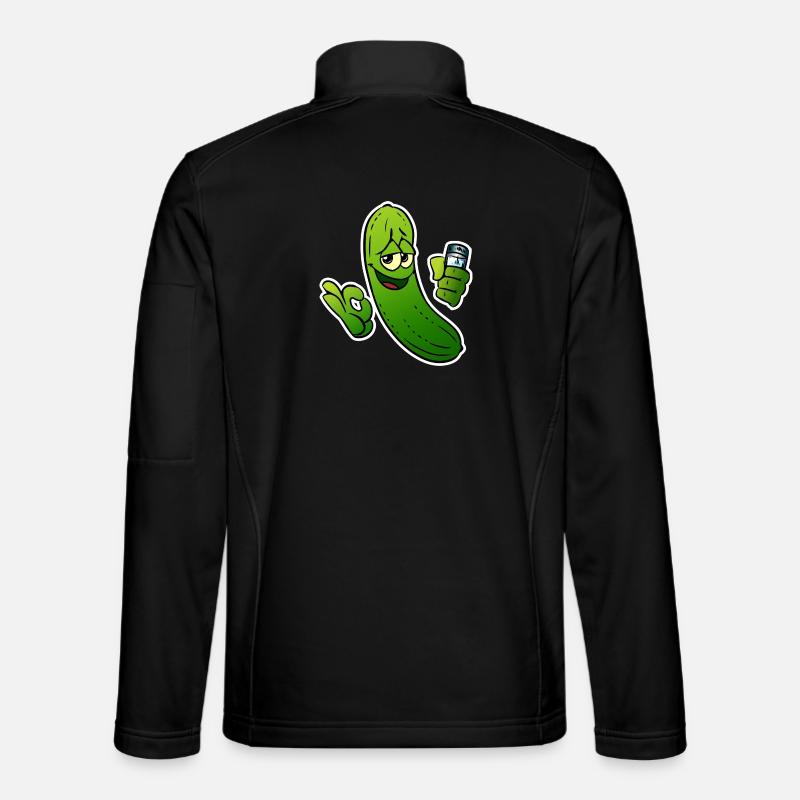 Gurkenheld Cartoon - Unisex Softshelljacke - Schwarz