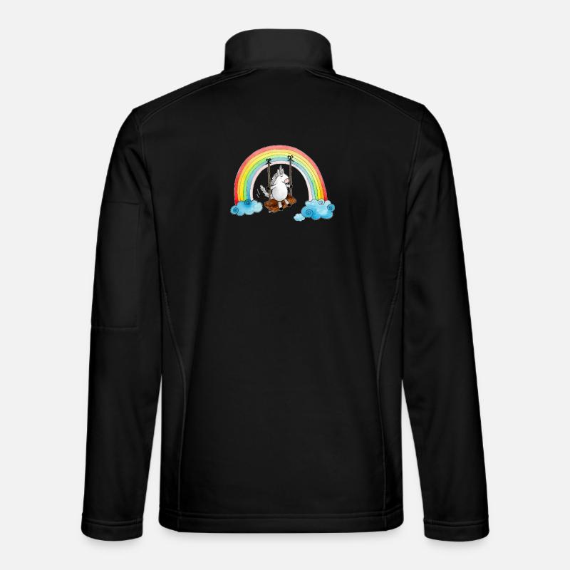Einhorn Schaukel Regenbogen - Unisex Softshelljacke - Schwarz