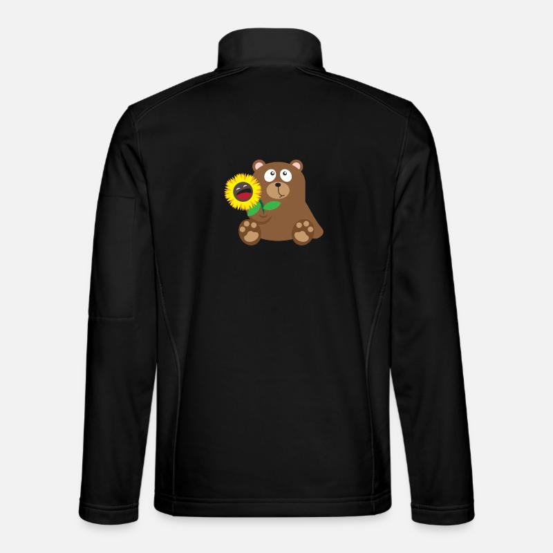 33 bear sunflower - Unisex Softshelljacke - Schwarz
