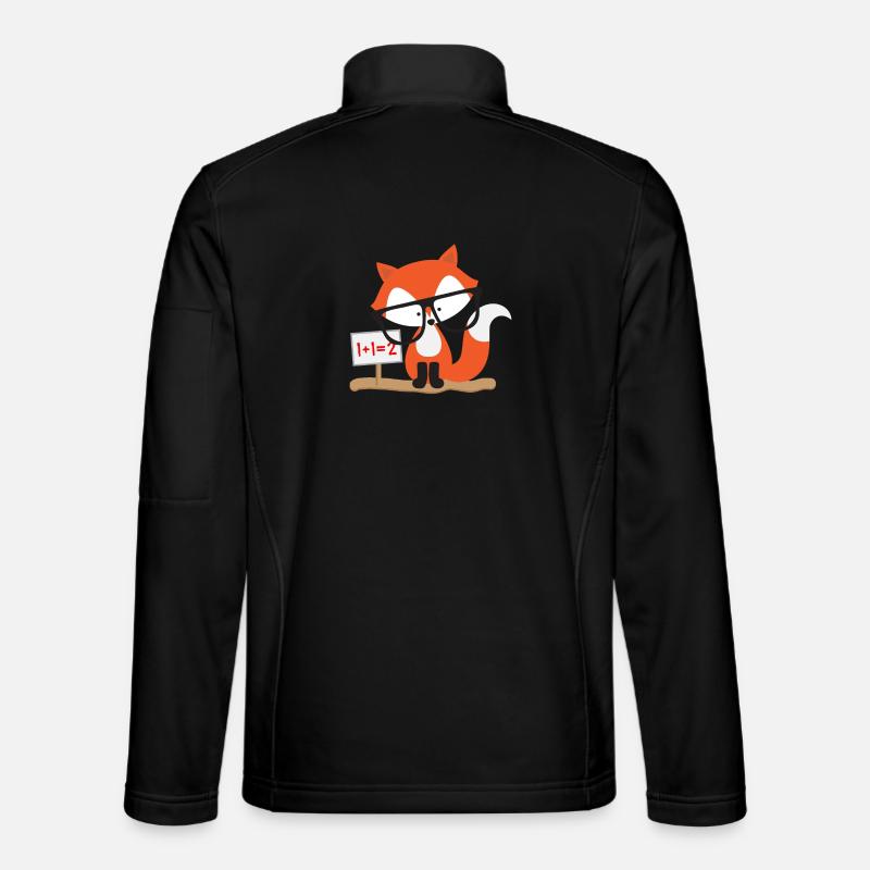Children's motive: clever fox calculates - Unisex Softshell Jacket - black
