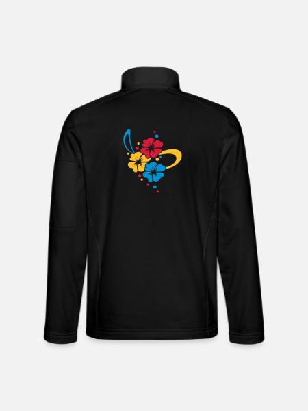 Bouquet de fleurs avec ruban - Veste en tissu softshell Unisexe - noir - Dos