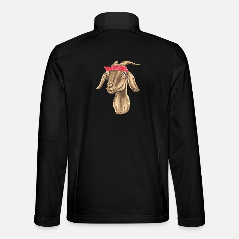 Goat with Bandana - Unisex Softshell Jacket - black