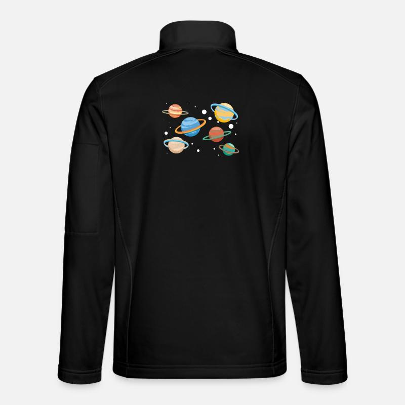 Saturn Planeten - Unisex Softshelljacke - Schwarz