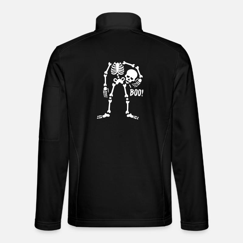 Boo! Skeleton, holding skull - Halloween - Unisex Softshell Jacket - black